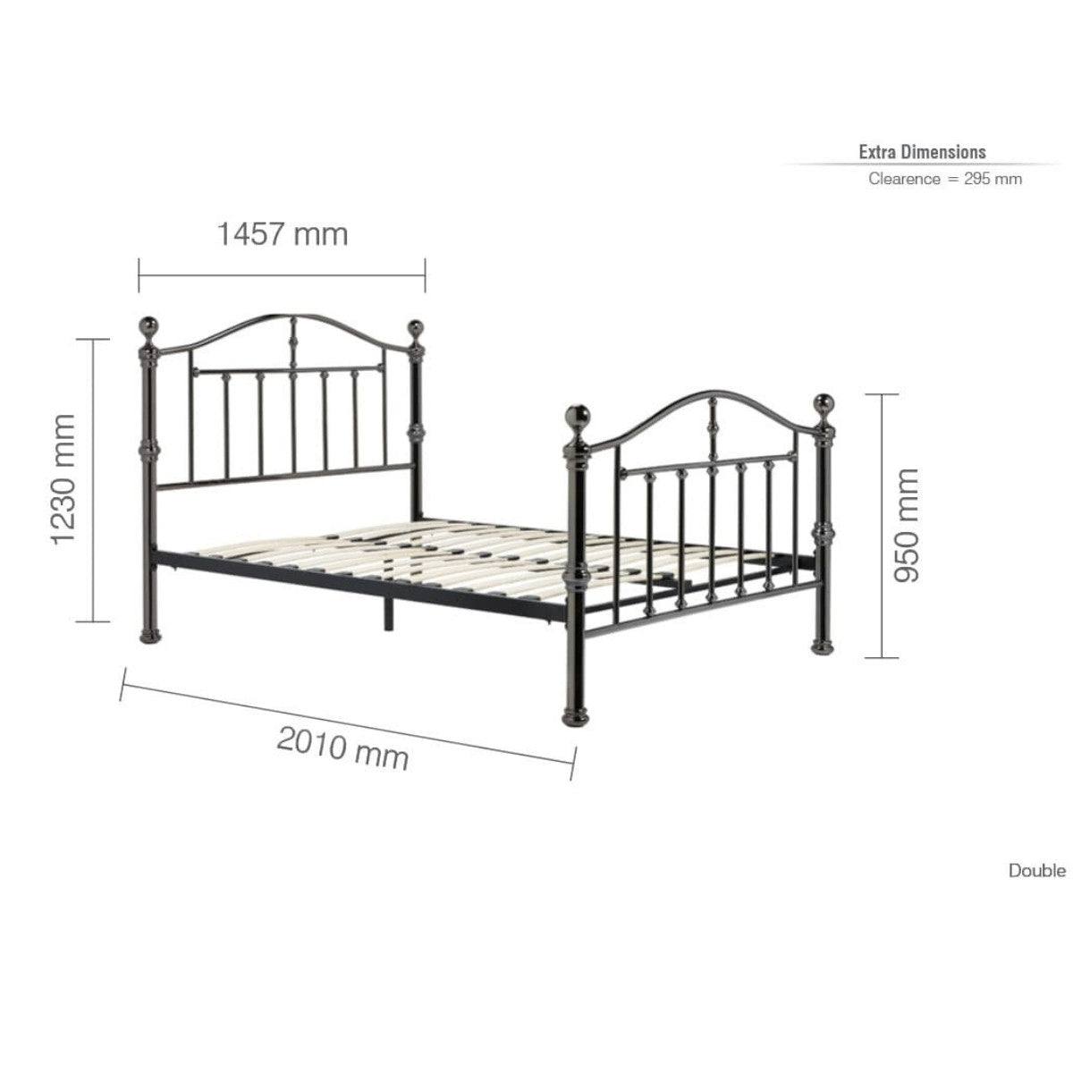 Victoria Black Metal Bed - Double or King Size - UK Online Furniture