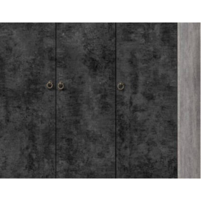 Nordic 3 Door 3 Drawer Wardrobe in Black - UK Online Furniture