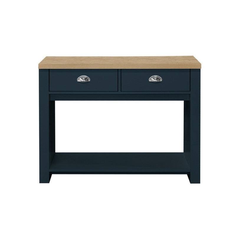 Highgate 2 Drawer Console Table - Navy, Cream, Grey - UK Online Furniture