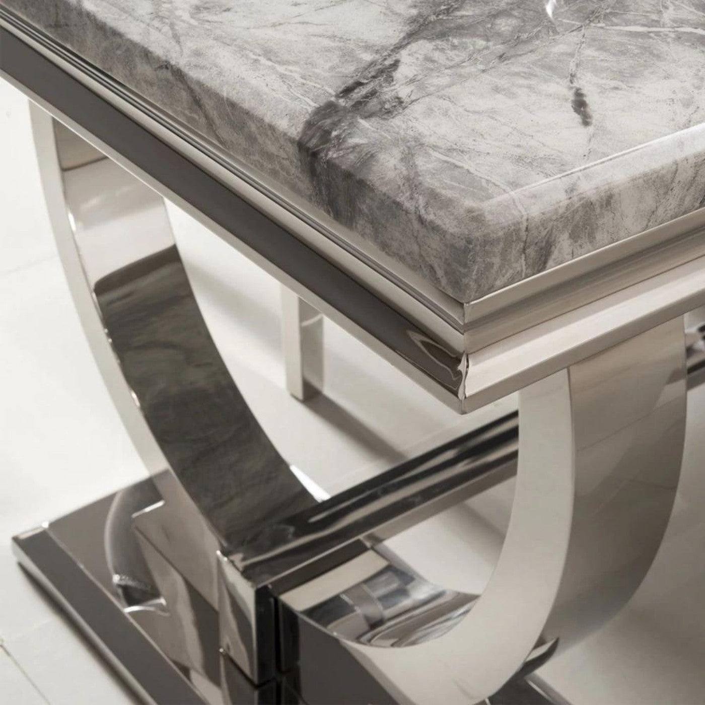 Arriana Dining Table - White, Grey, or Black Marble Effect or Glass - UK Online Furniture