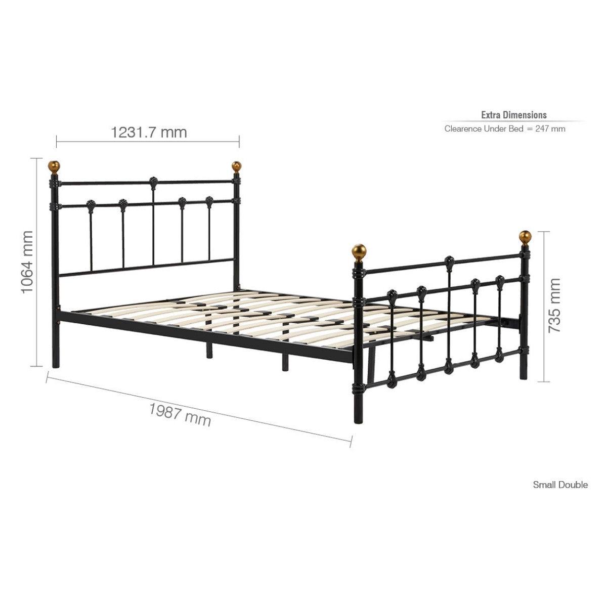Atlas Black Metal Bed - Single, Queen, Double - UK Online Furniture