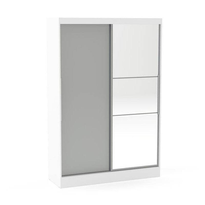Lynx 2 Door Sliding Mirrored Wardrobe in Grey - UK Online Furniture