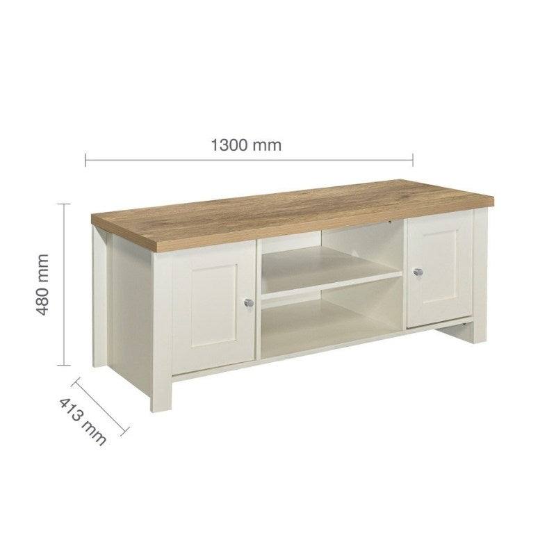 Highgate Large TV Stand - Navy, Cream, Grey - UK Online Furniture