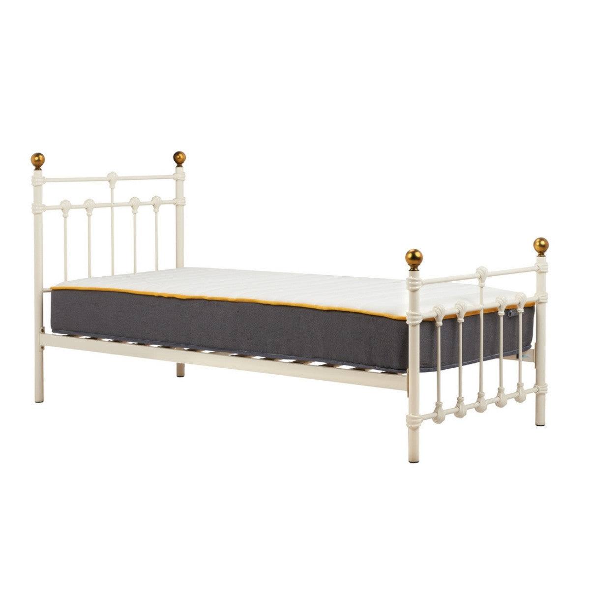 Atlas Cream Metal Bed - Single, Queen, Double - UK Online Furniture