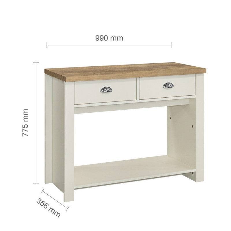 Highgate 2 Drawer Console Table - Navy, Cream, Grey - UK Online Furniture