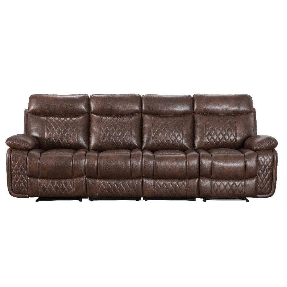 Atlanta Leather Recliner Corner Sofa, Grey or Brown - UK Online Furniture