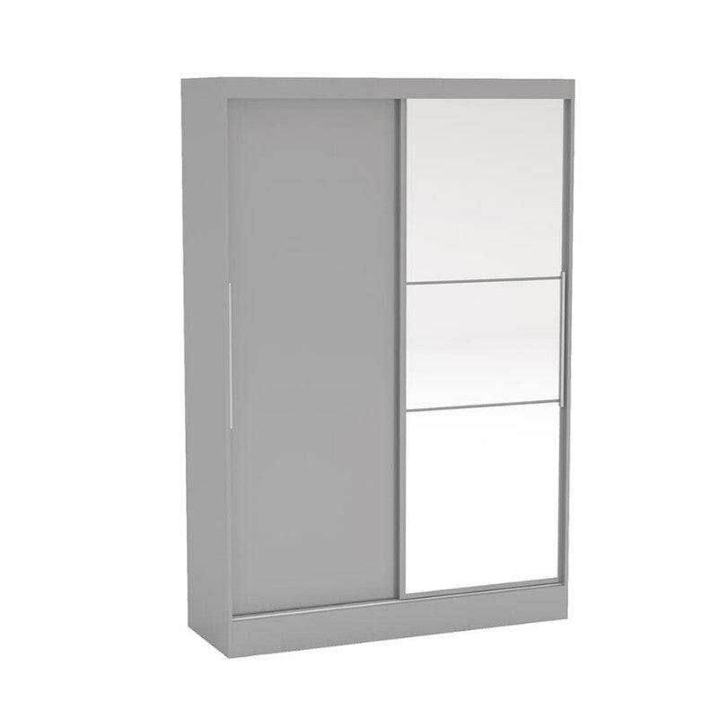 Lynx 2 Door Sliding Mirrored Wardrobe in Grey - UK Online Furniture