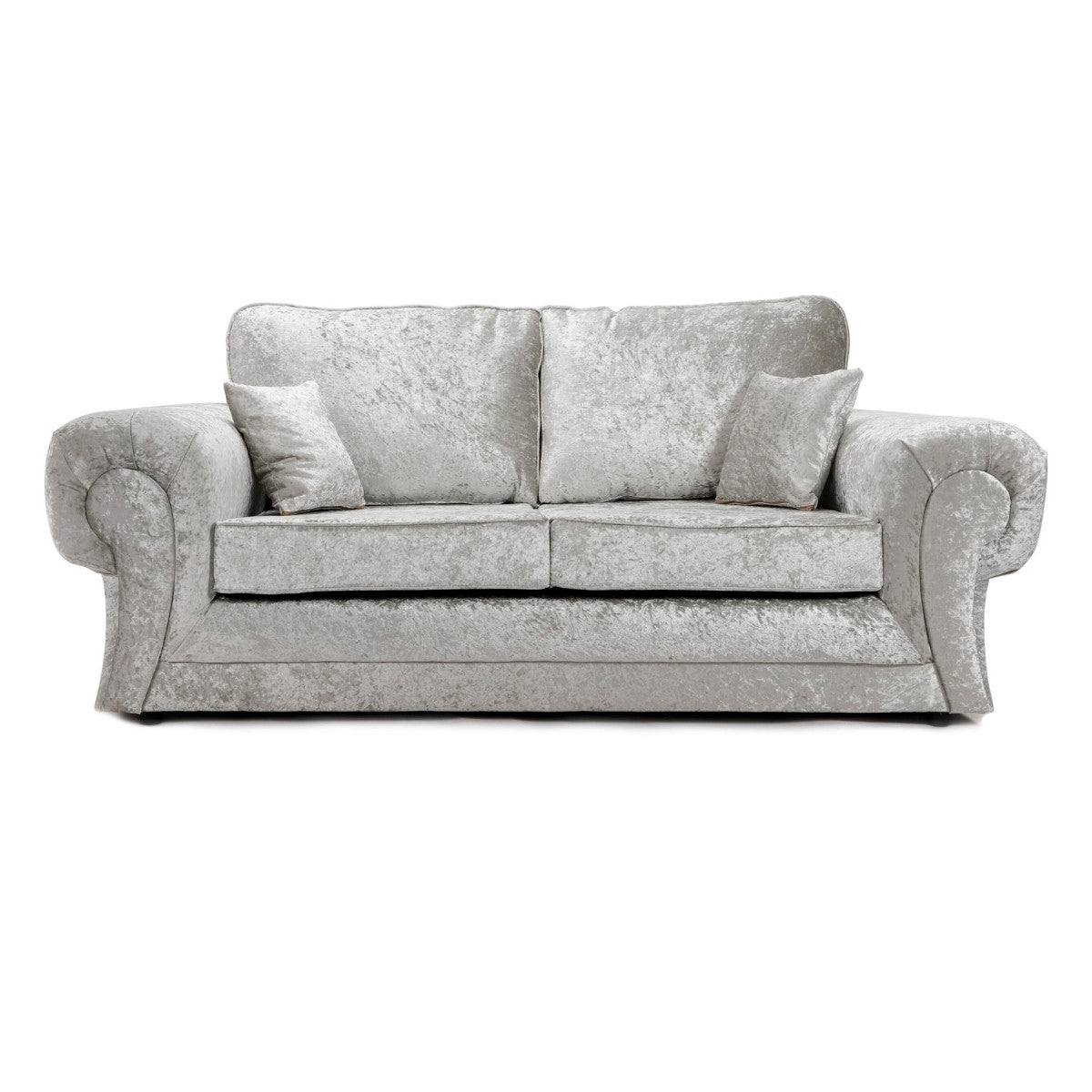 Tangent 3+2 Sofa Set in Black or Silver Crushed Velvet - UK Online Furniture
