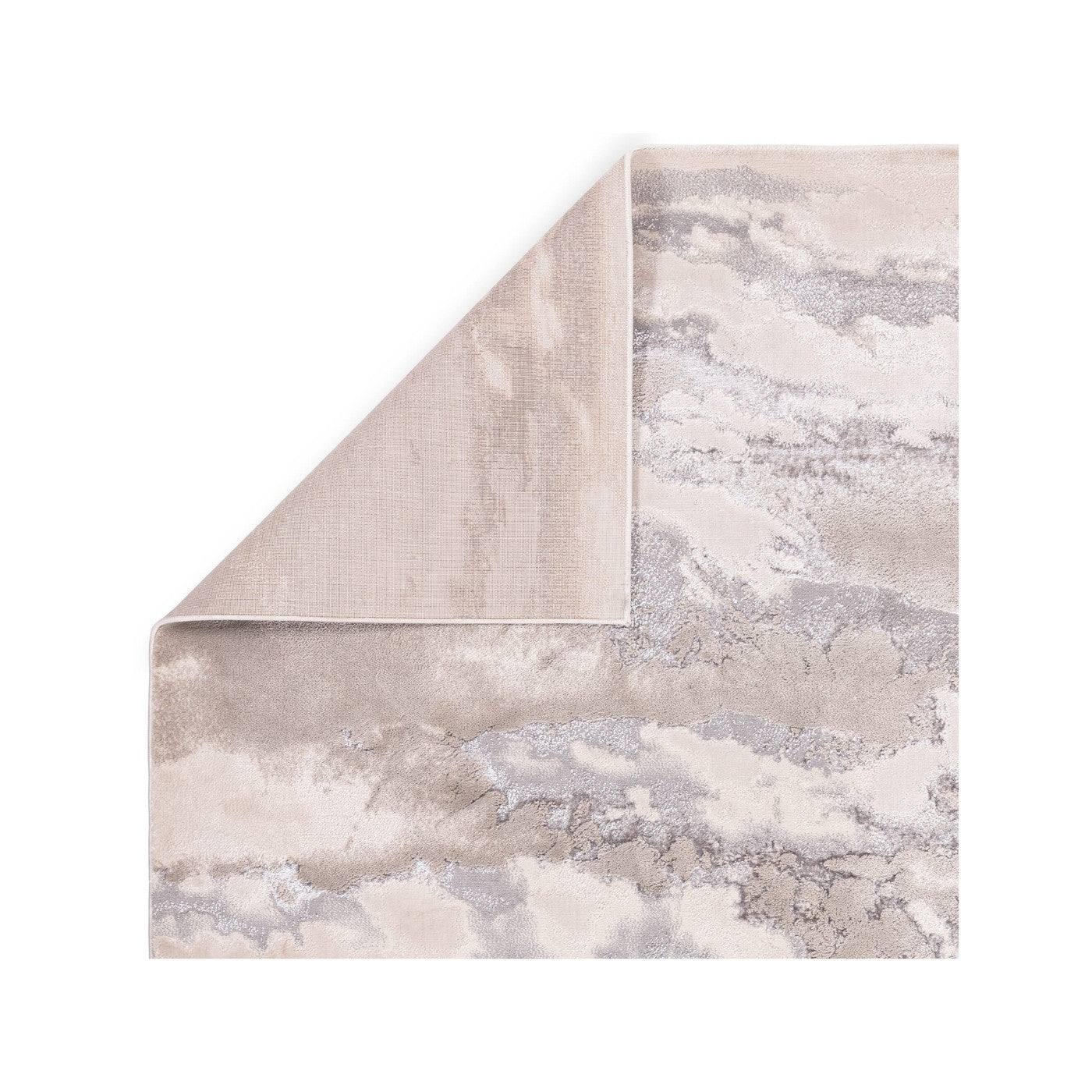 Aurora Cloud Marble Rug in Silver - Abstract & Geometric - UK Online Furniture