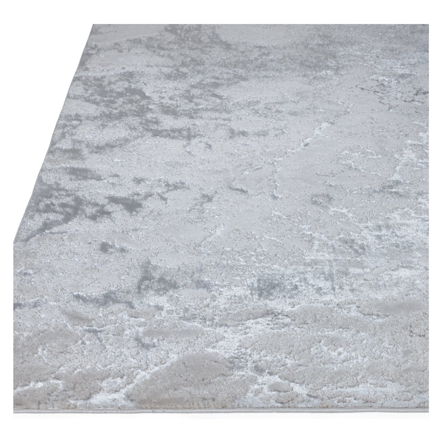 Aurora Solar Metallic Silver Rug - Abstract & Geometric - UK Online Furniture