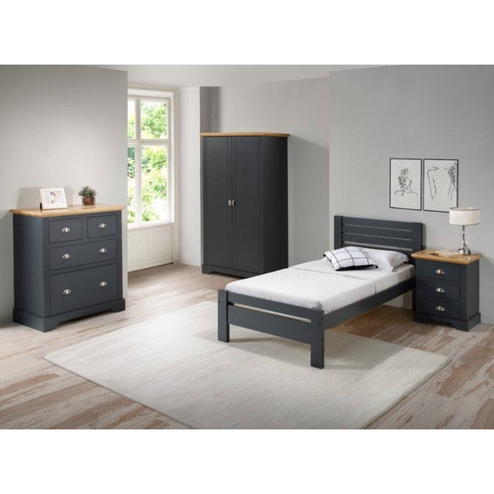 Toledo 2 Door Wardrobe in White or Black - UK Online Furniture