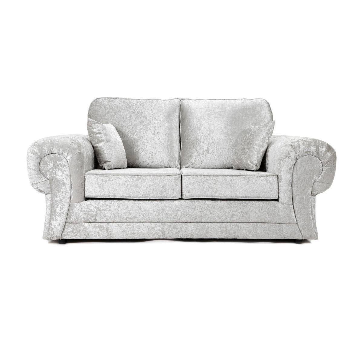 Tangent 3+2 Sofa Set in Black or Silver Crushed Velvet - UK Online Furniture