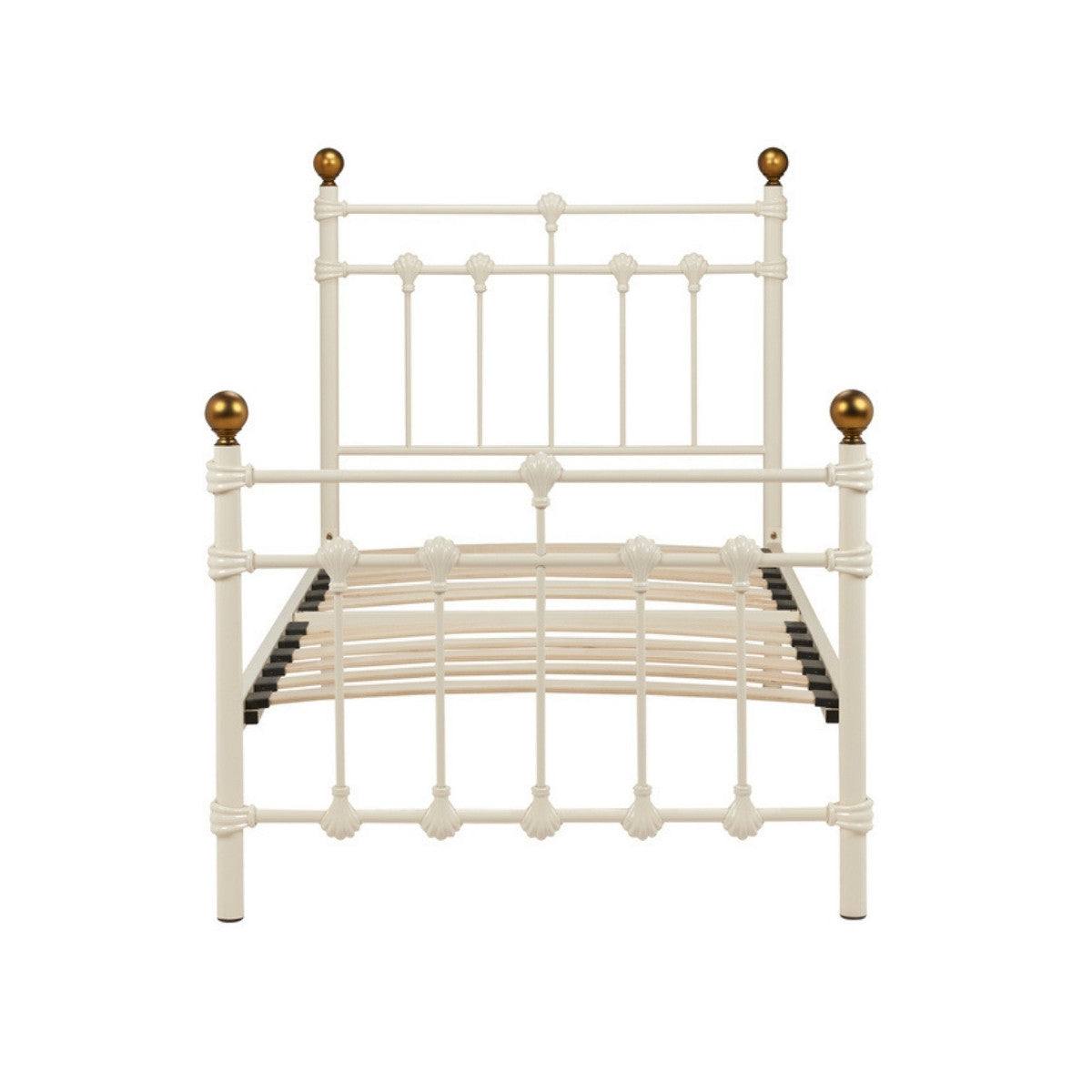 Atlas Cream Metal Bed - Single, Queen, Double - UK Online Furniture