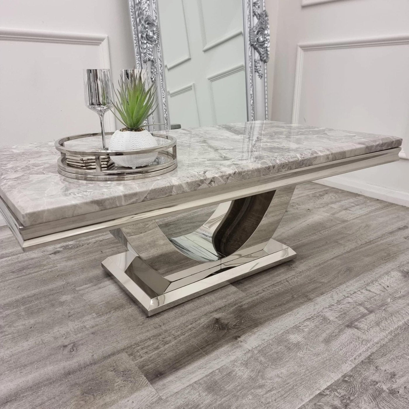 Arial Marble Coffee Table in White, Black or Grey - UK Online Furniture