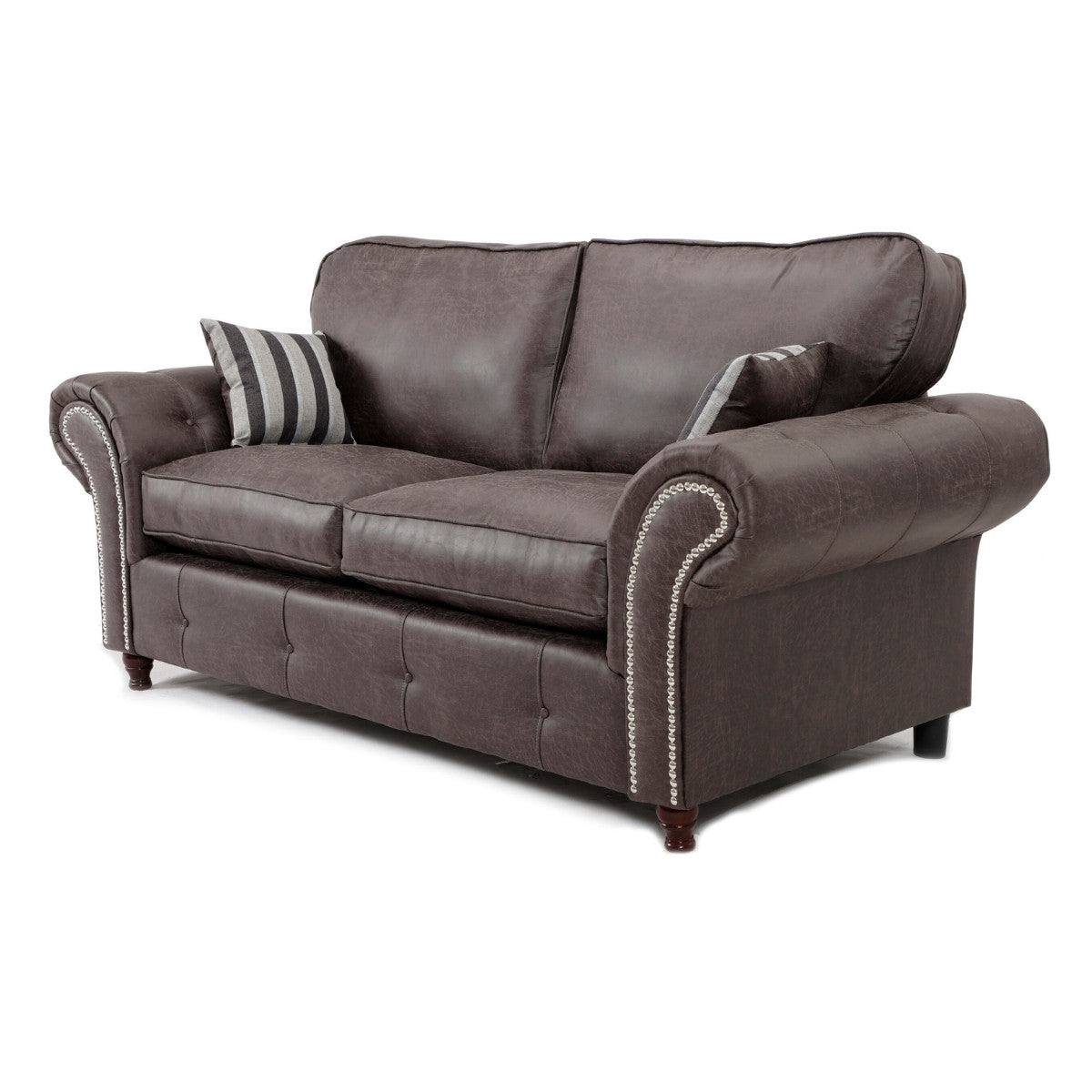 Oakland Leather 3+2 Sofa Set (Dark Brown) - UK Online Furniture