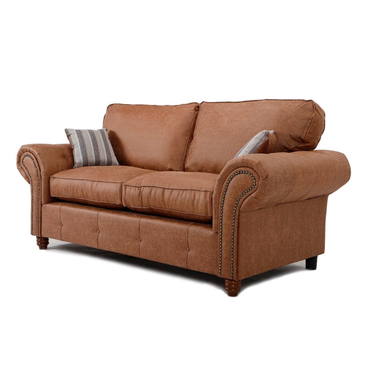 Oakland Leather 3+2 Sofa Set (Tan) - UK Online Furniture