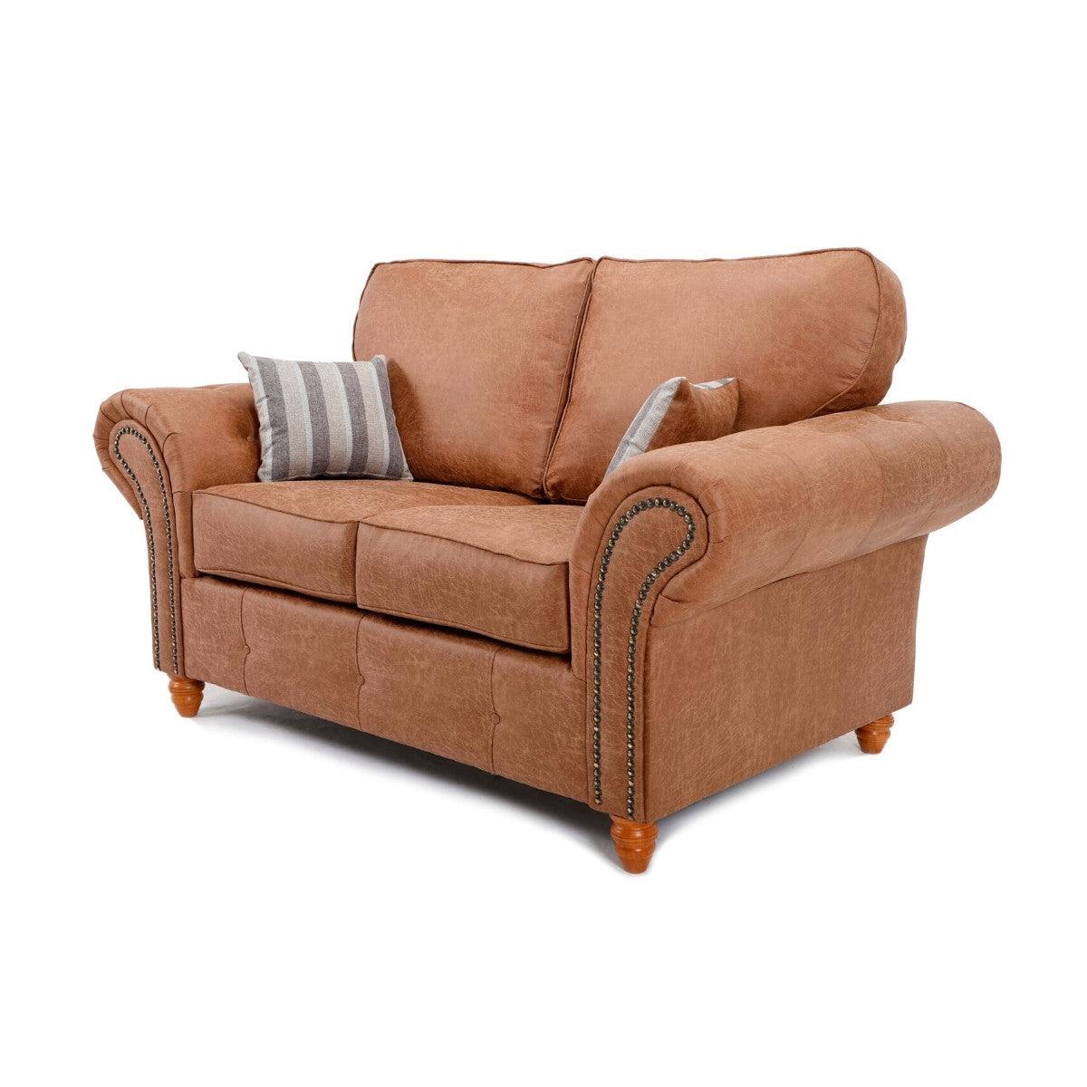 Oakland Leather 3+2 Sofa Set (Tan) - UK Online Furniture