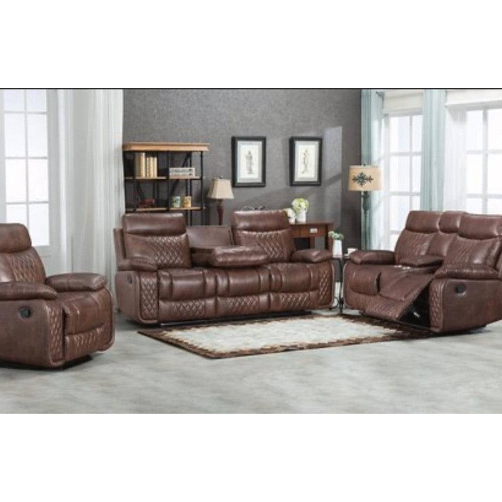 Atlanta Leather Recliner Corner Sofa, Grey or Brown - UK Online Furniture