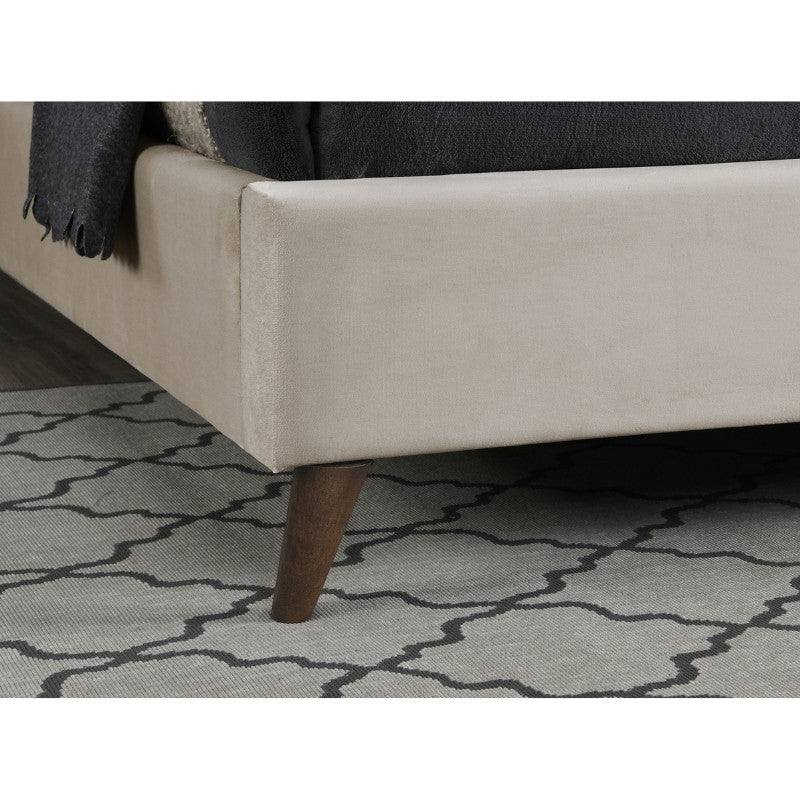 Elm Cream Velvet Fabric Bed - Queen, Double, King - UK Online Furniture