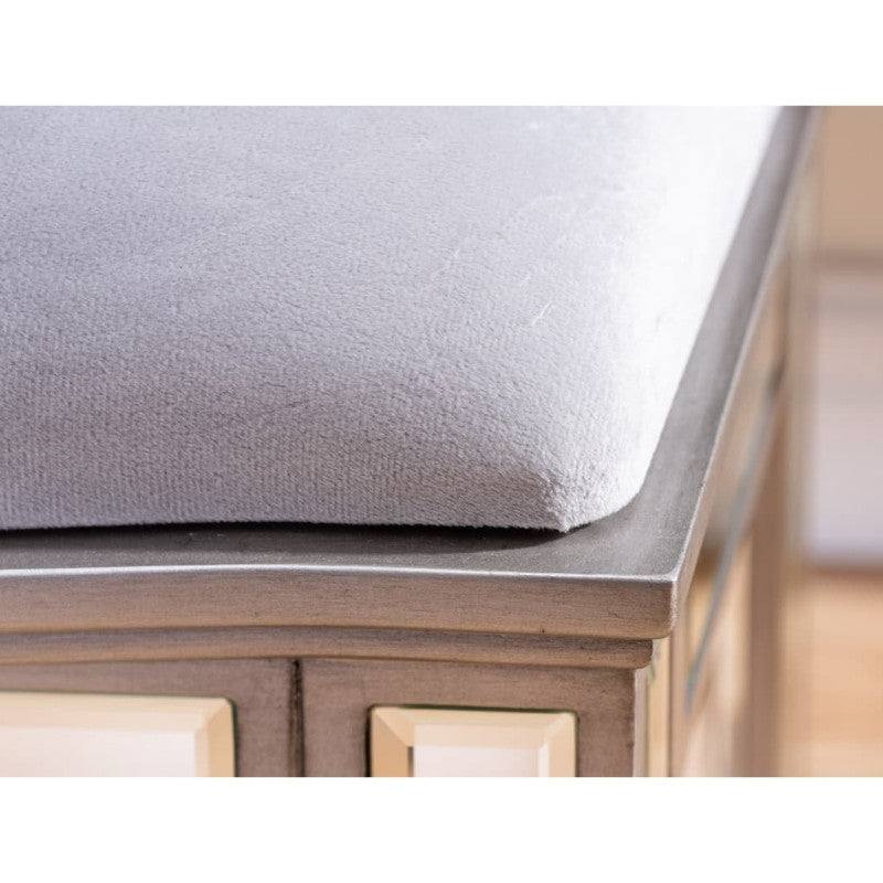 Elysee Mirrored Dressing Table Stool - UK Online Furniture