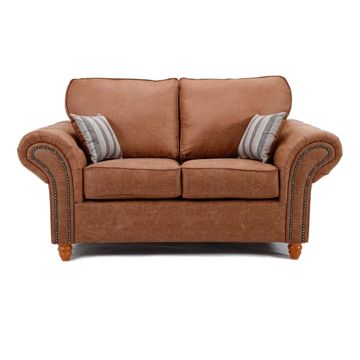 Oakland Leather 3+2 Sofa Set (Tan) - UK Online Furniture