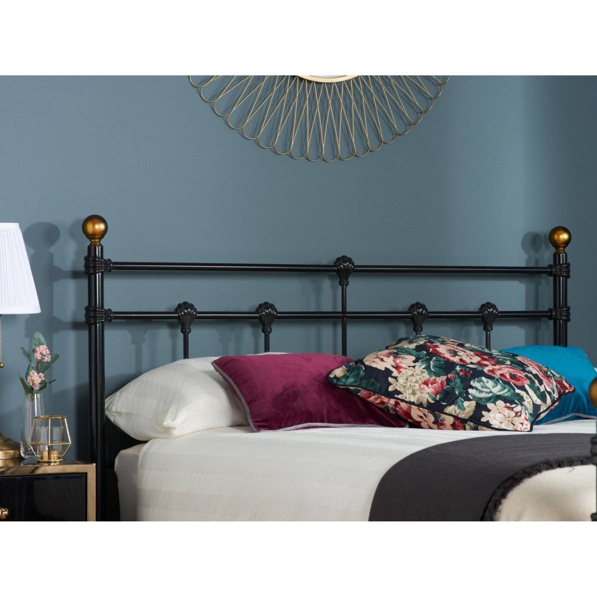 Atlas Black Metal Bed - Single, Queen, Double - UK Online Furniture