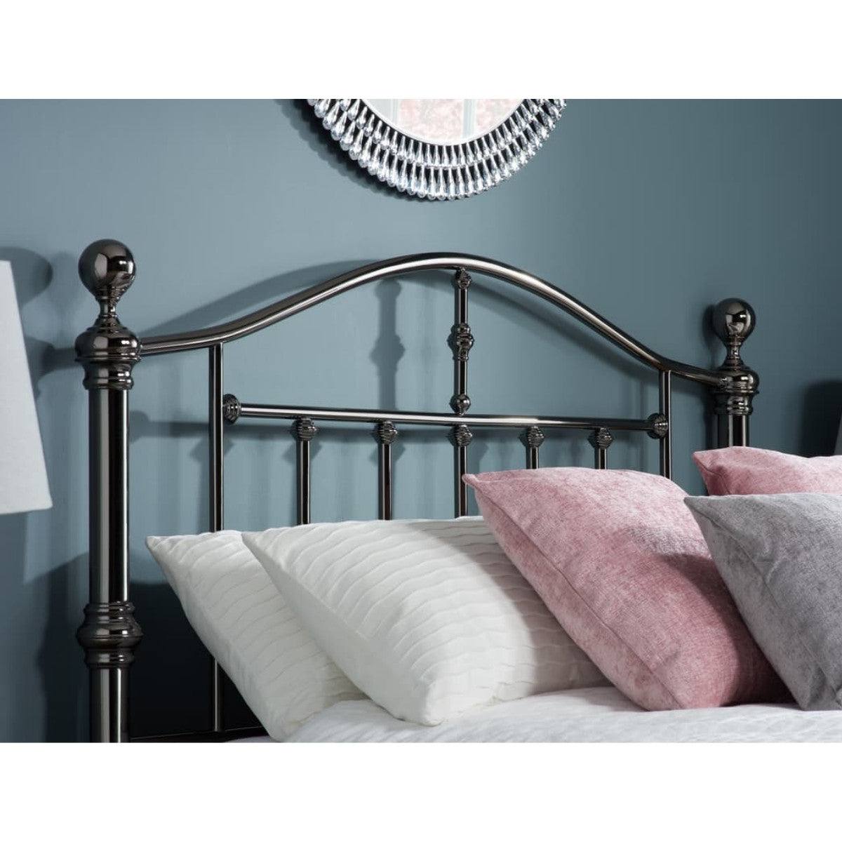 Victoria Black Metal Bed - Double or King Size - UK Online Furniture