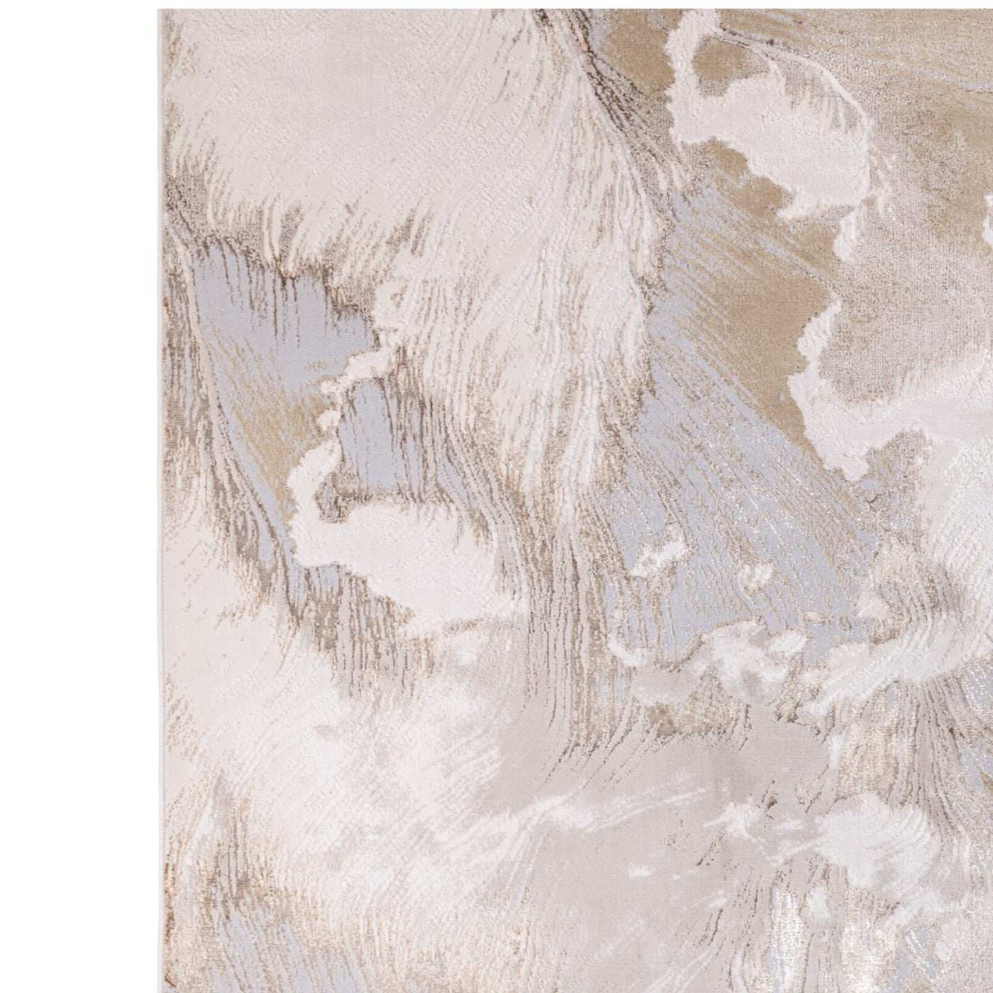 Aurora Etch Metallic Abstract Rug in Grey & Beige - UK Online Furniture