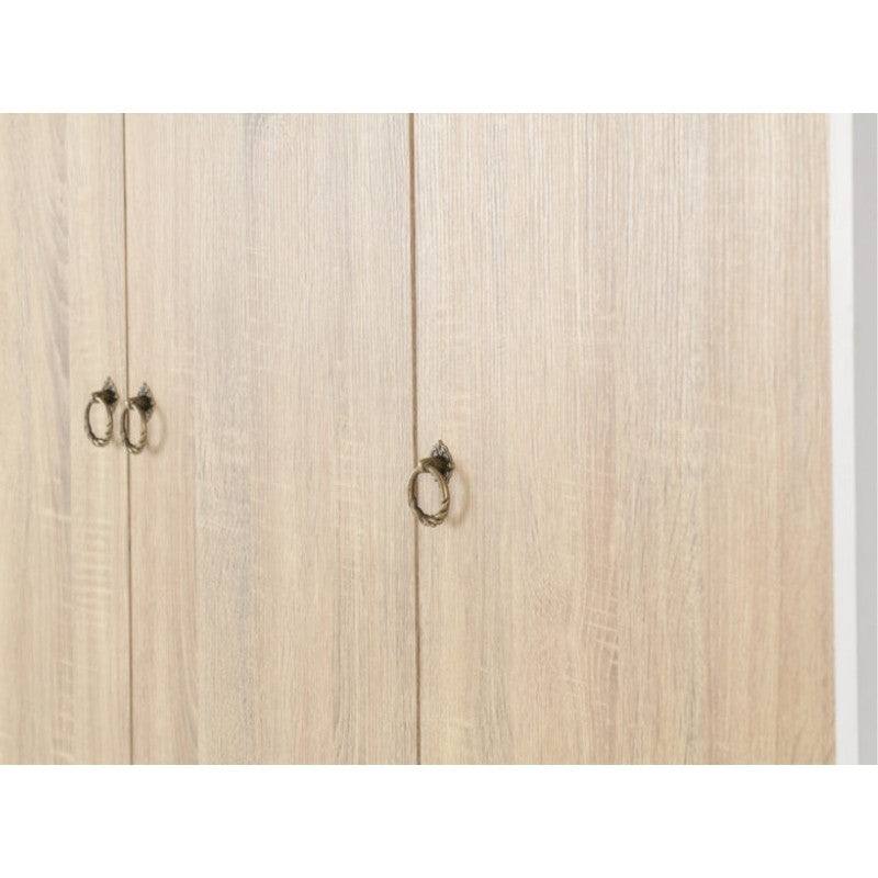 Nordic 3 Door 3 Drawer Wardrobe in Beige - UK Online Furniture