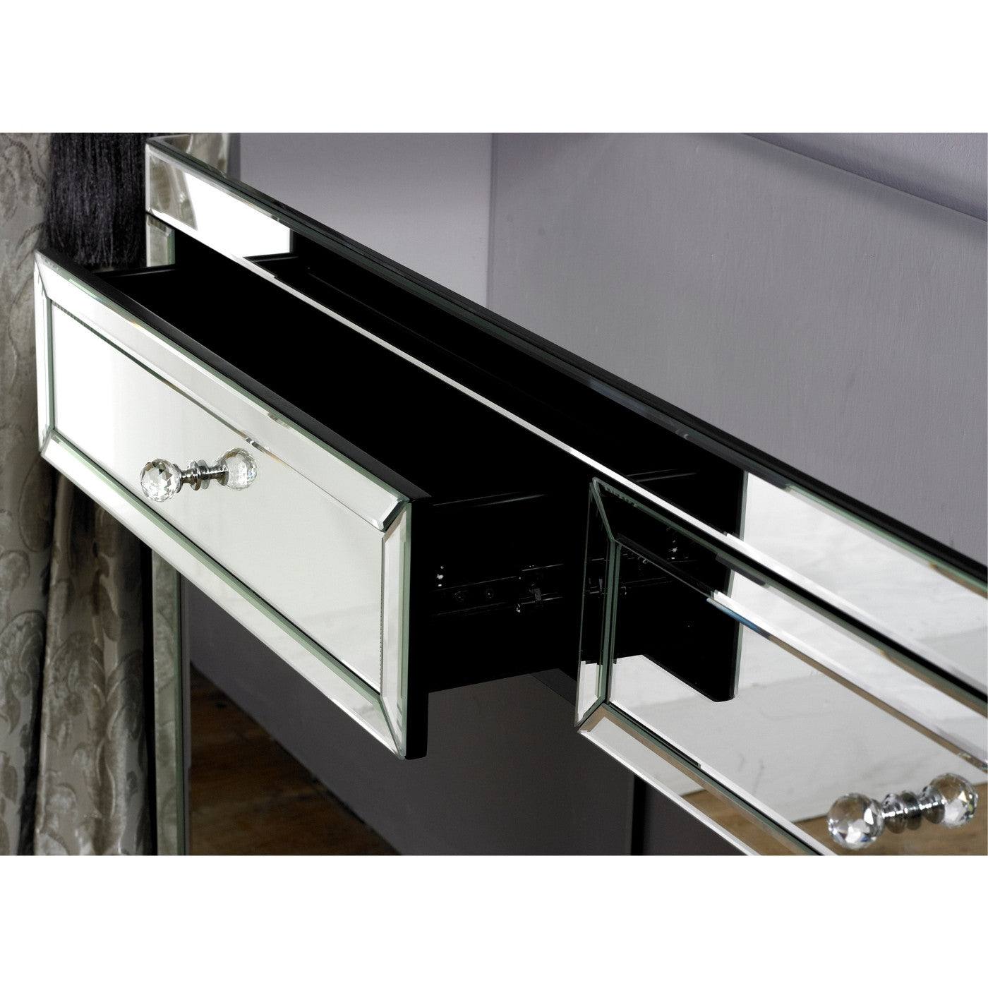 Valencia 2 Drawer Mirrored Glass Dressing Table - UK Online Furniture