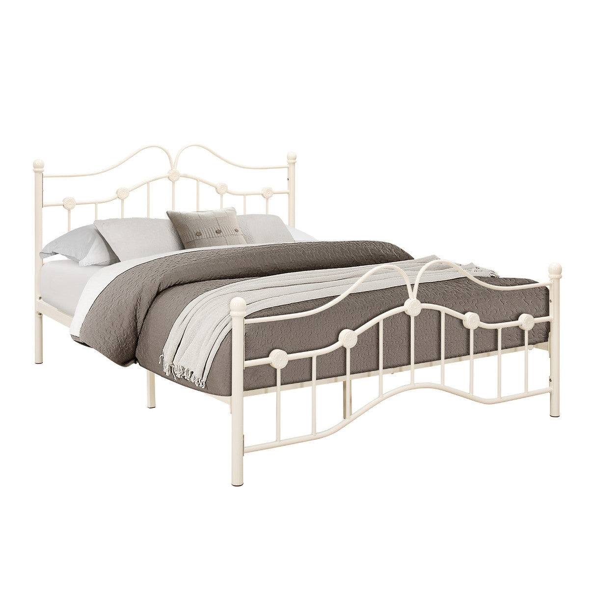 Canterbury Cream Metal Bed - Single, Queen, Double - UK Online Furniture
