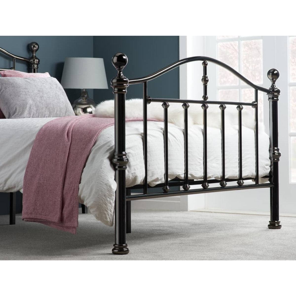 Victoria Black Metal Bed - Double or King Size - UK Online Furniture