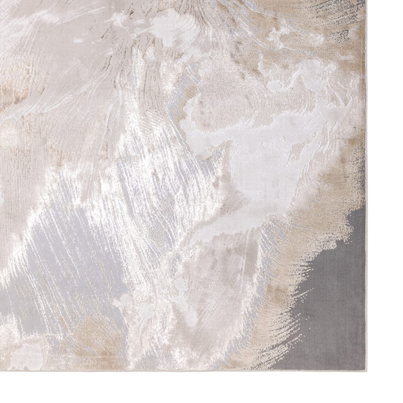 Aurora Etch Metallic Abstract Rug in Grey & Beige - UK Online Furniture