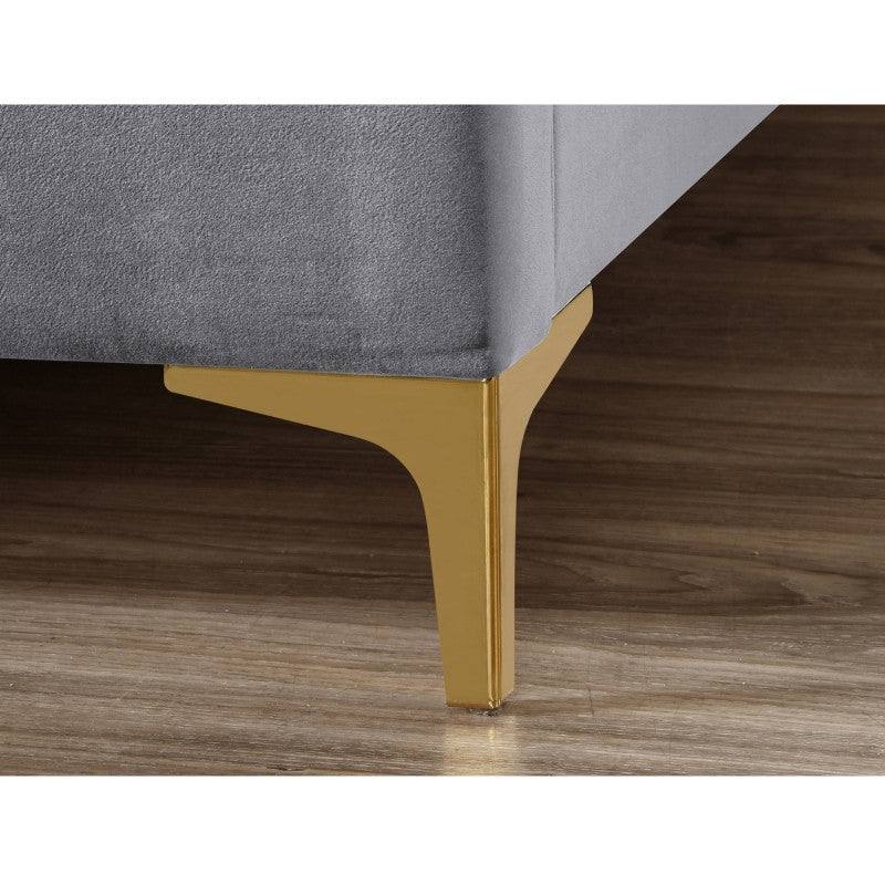 Clover Grey Velvet Fabric Bed - Queen, Double, King - UK Online Furniture