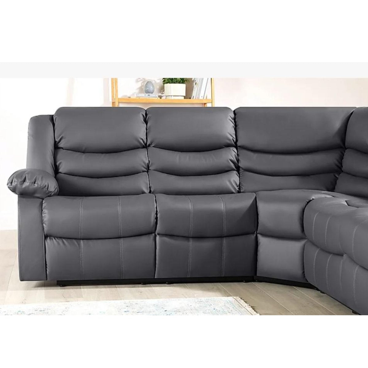 Roma Corner Recliner Sofa in Grey Fabric - UK Online Furniture