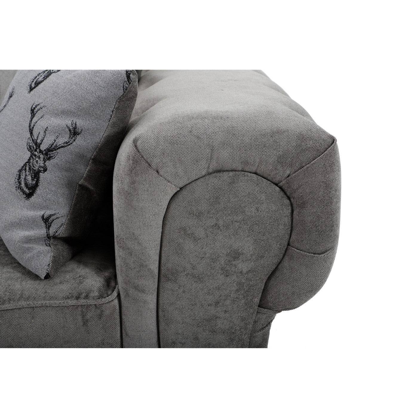 Verona 7 Seater Large Corner Sofa, Full Back Grey - UK Online Furniture