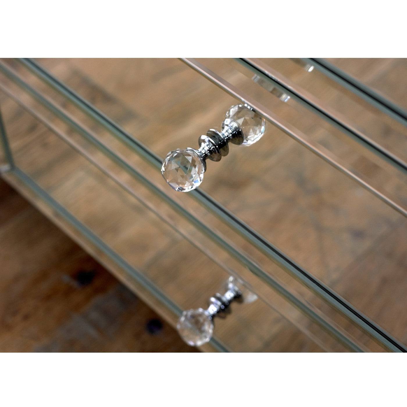 Valencia 3 Drawer Mirrored Glass Bedside - UK Online Furniture