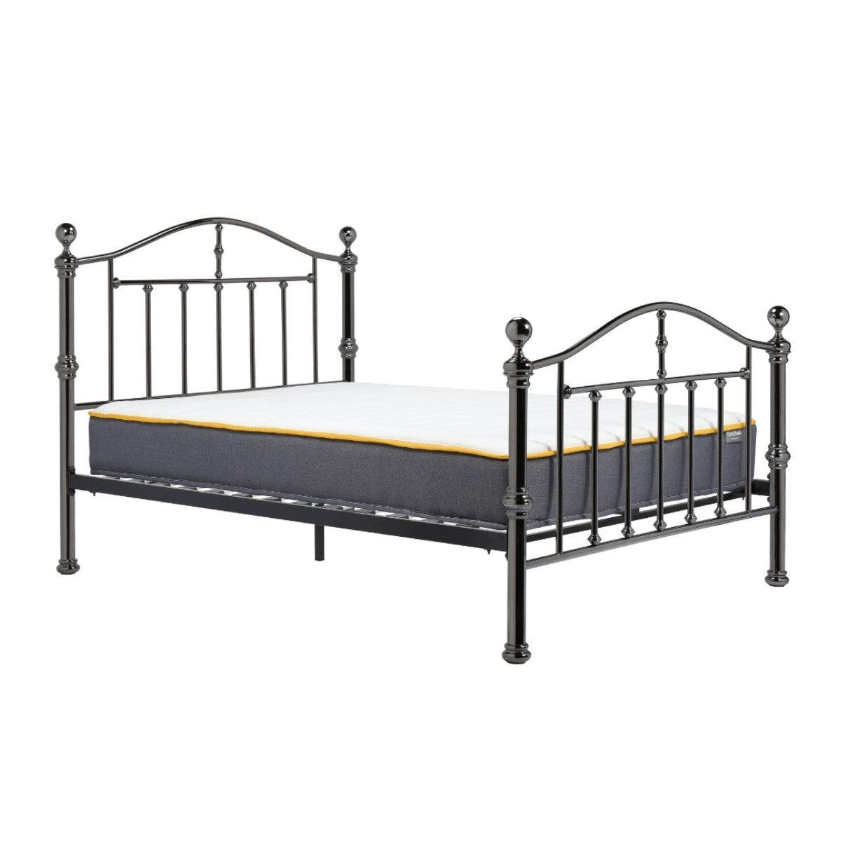 Victoria Black Metal Bed - Double or King Size - UK Online Furniture