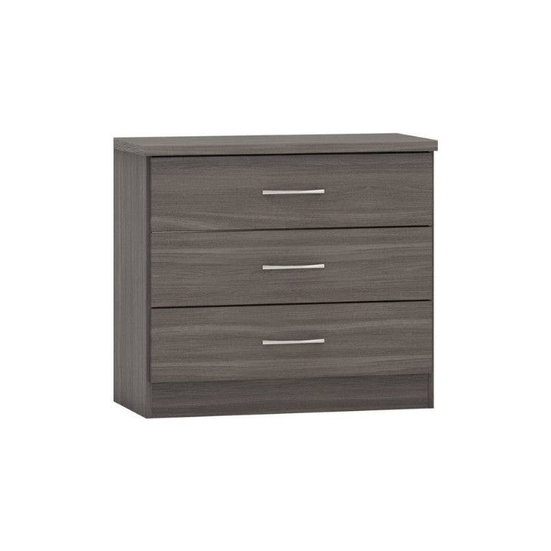 Nevada 3 Drawer Chest (Nightstand / Bedside) - UK Online Furniture