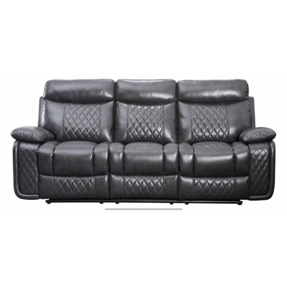 Atlanta Leather Recliner Corner Sofa, Grey or Brown - UK Online Furniture