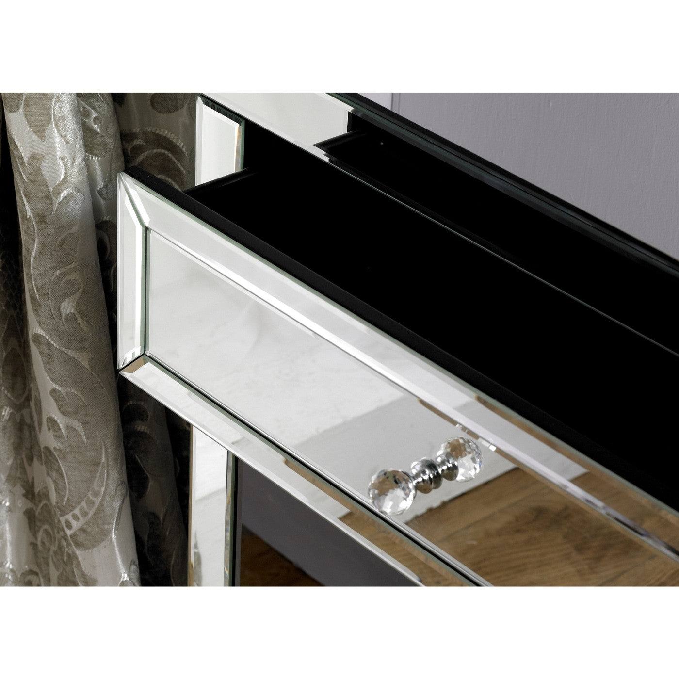 Valencia 2 Drawer Mirrored Glass Dressing Table - UK Online Furniture
