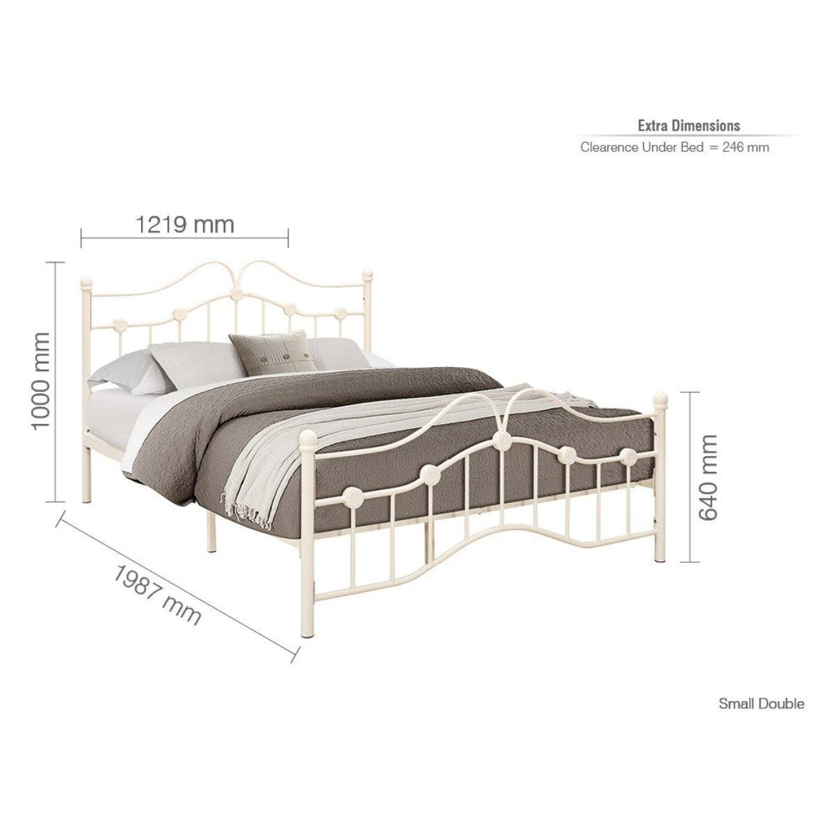 Canterbury Cream Metal Bed - Single, Queen, Double - UK Online Furniture
