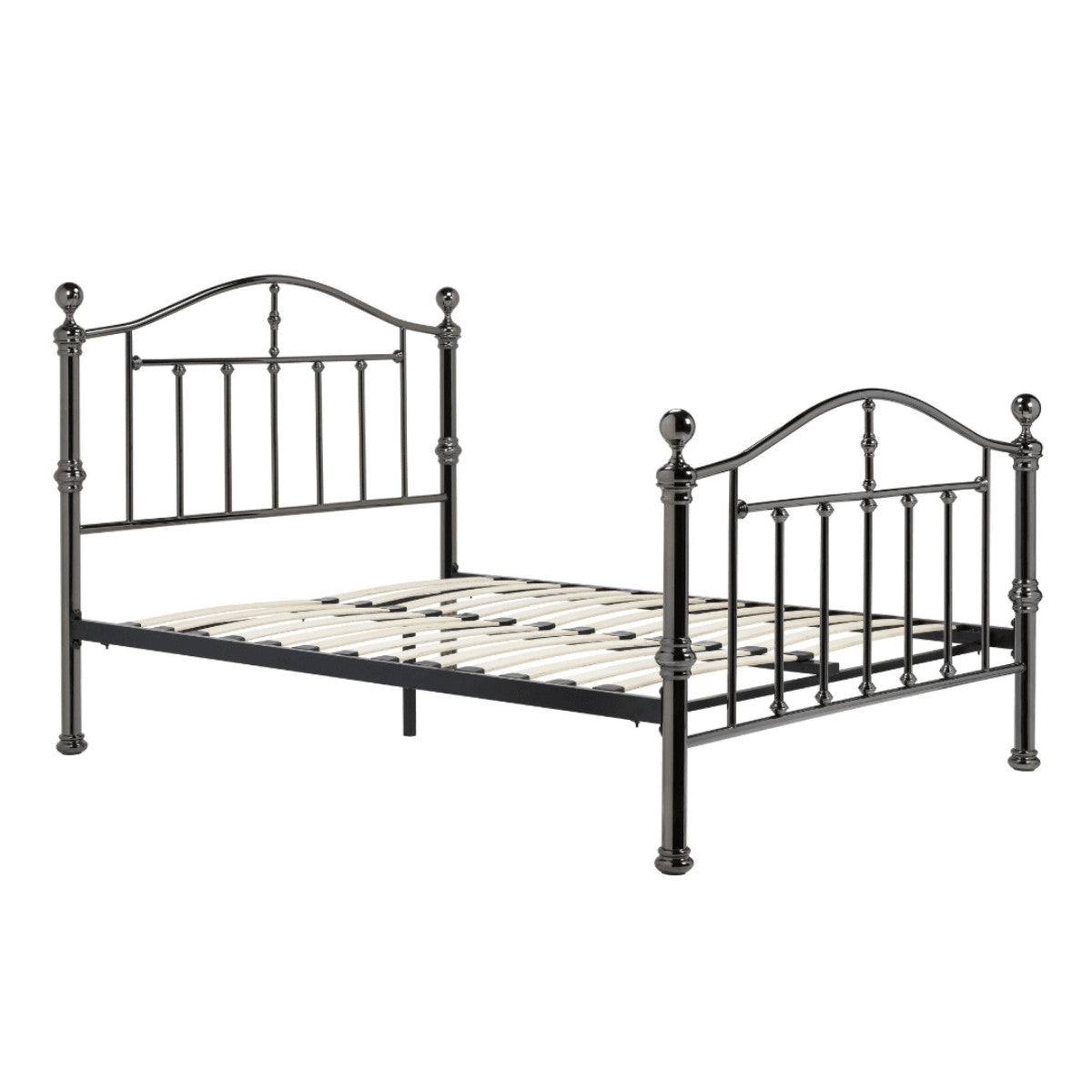 Victoria Black Metal Bed - Double or King Size - UK Online Furniture