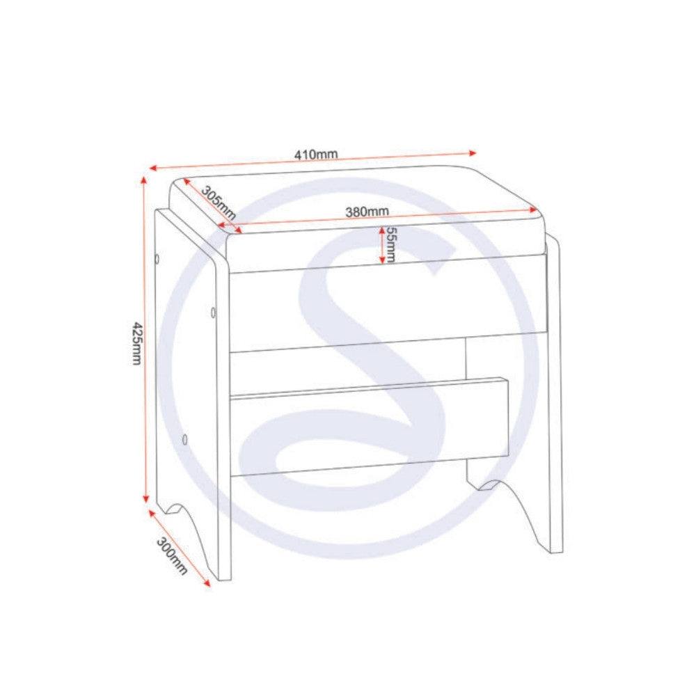 Lisbon 3 Piece Dressing Table Set with Mirror - UK Online Furniture