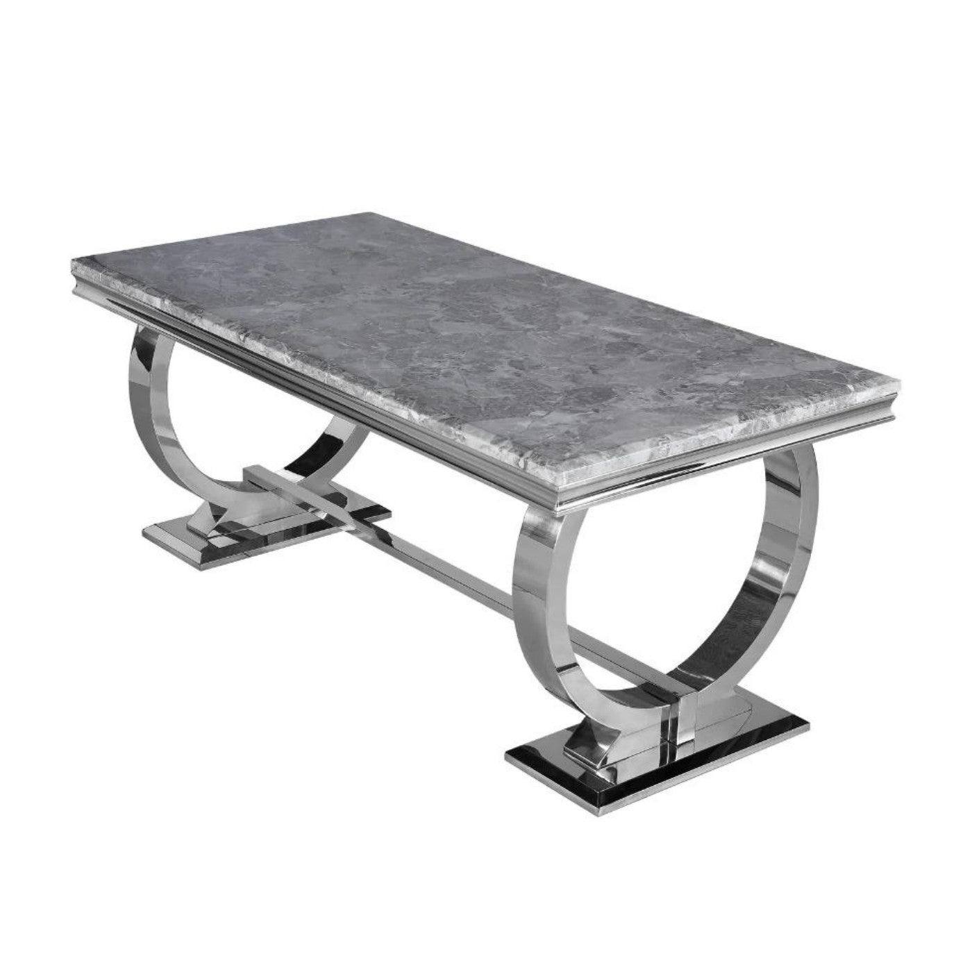 Arriana Dining Table - White, Grey, or Black Marble Effect or Glass - UK Online Furniture