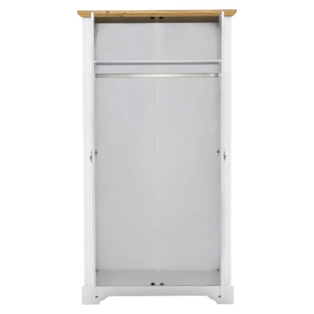 Toledo 2 Door Wardrobe in White or Black - UK Online Furniture