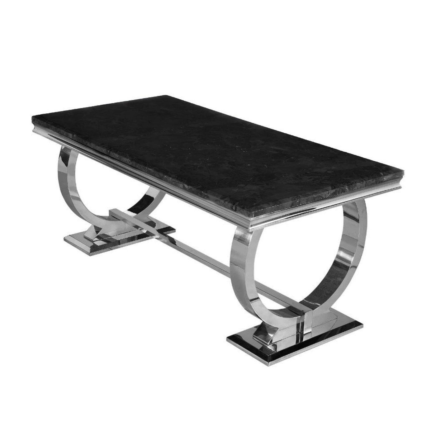 Arriana Dining Table - White, Grey, or Black Marble Effect or Glass - UK Online Furniture