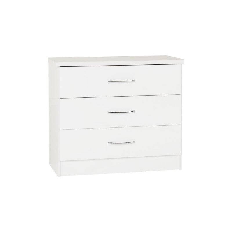 Nevada 3 Drawer Chest (Nightstand / Bedside) - UK Online Furniture