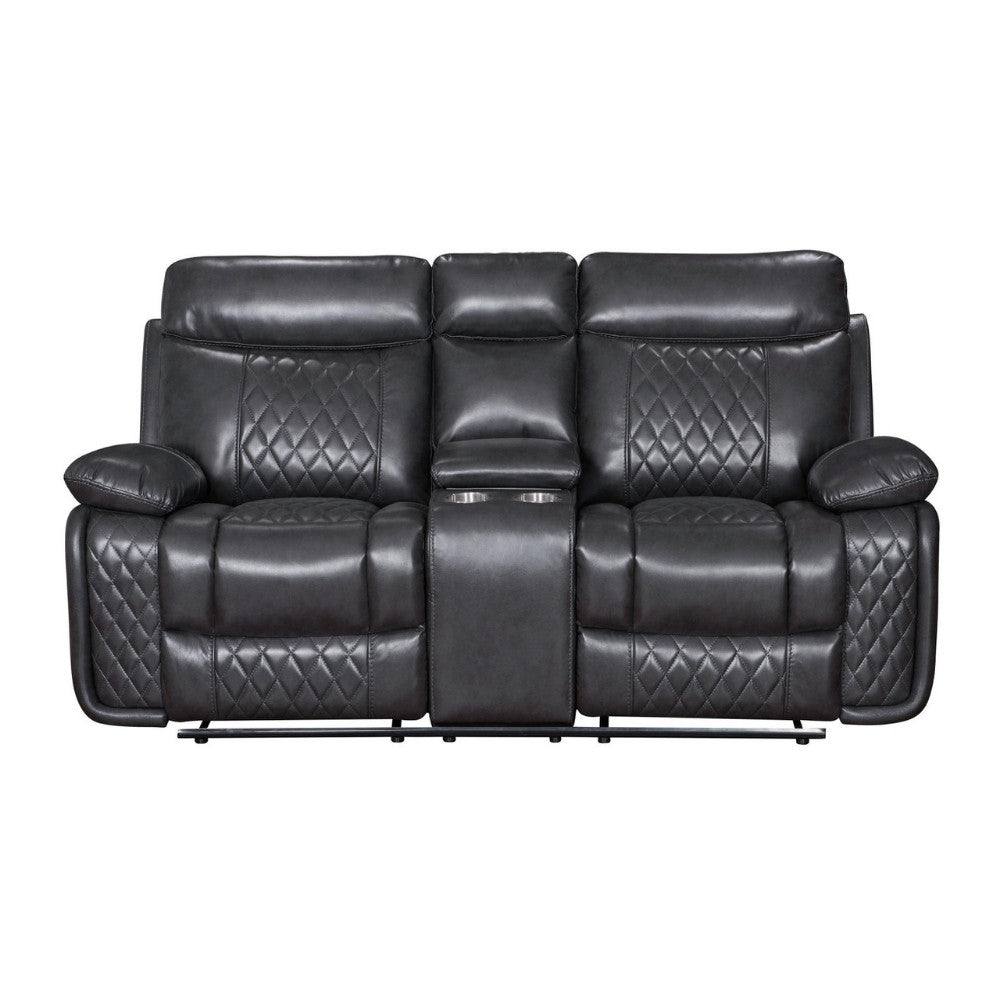 Atlanta Leather Recliner Corner Sofa, Grey or Brown - UK Online Furniture