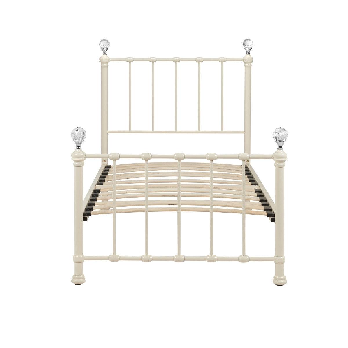 Jessica Cream White Single Metal Bed - UK Online Furniture